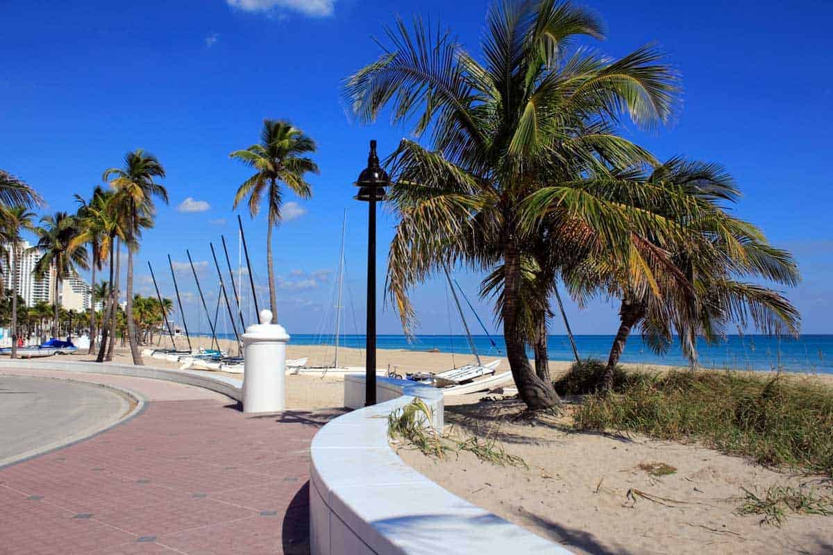 Seafront boardwalk in Fort Lauderdale