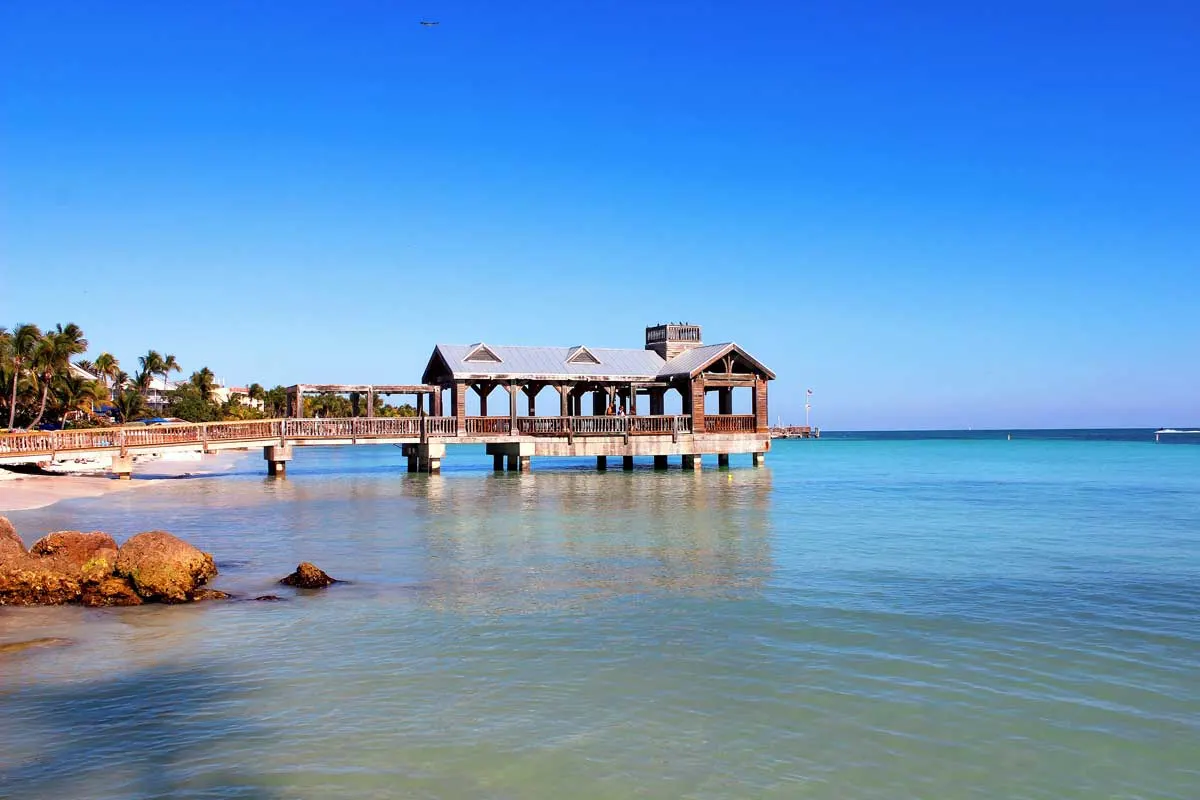 Beach and ocean in Key West.