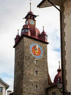 clock tower in Old Town Lucerne.