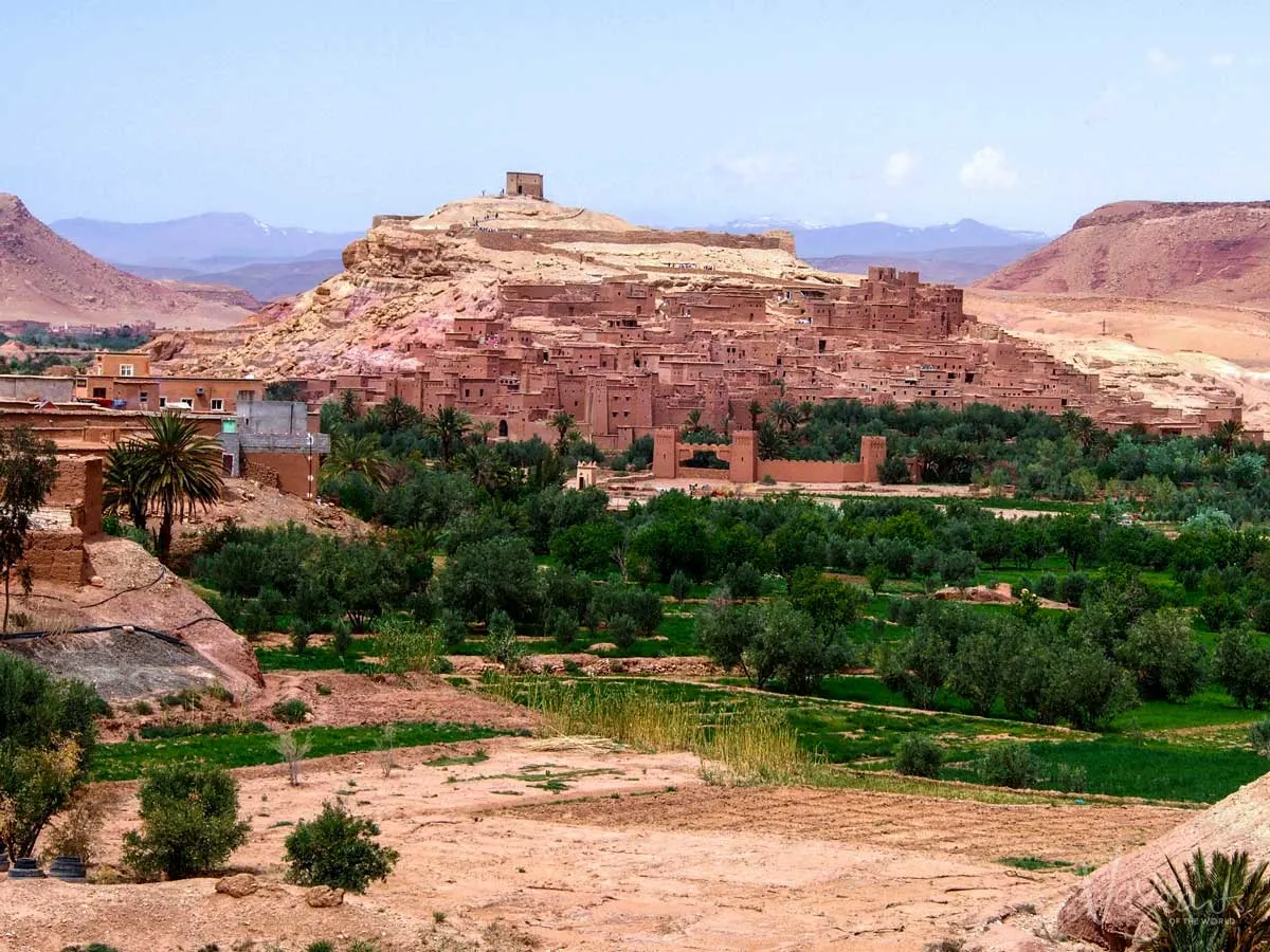 UNESCO listed Kasbah of Ait Benhaddou. The red clay village has been the set of many films and TV series.