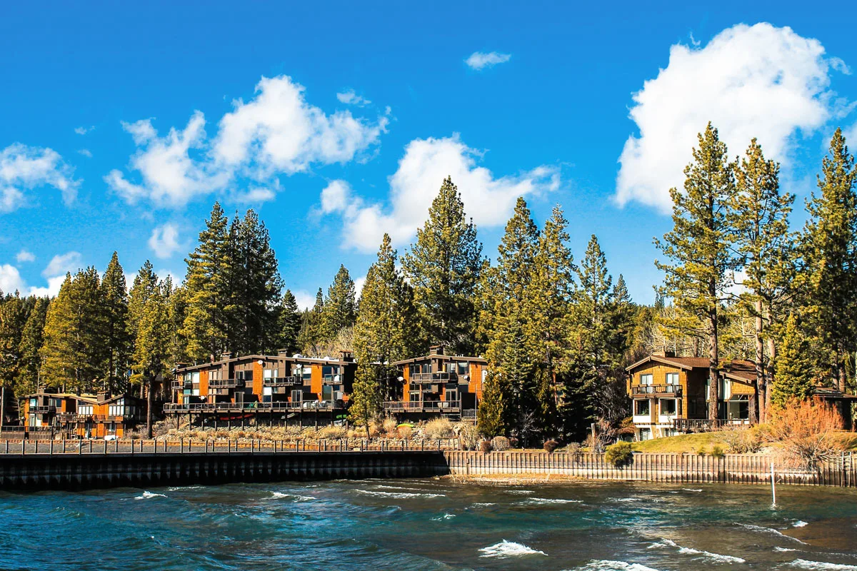 Wooden chalet style accommodation in Lake Tahoe. 
