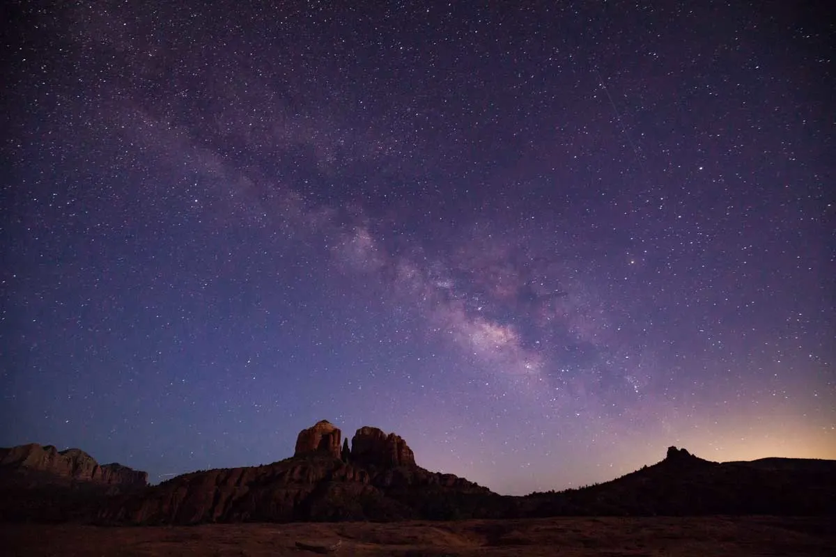 Starry night sky over Sedona