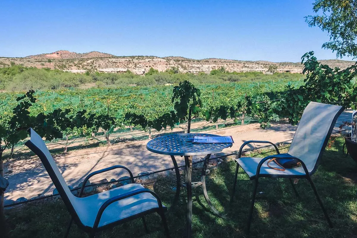 Cafe in the vineyards of Sedona.