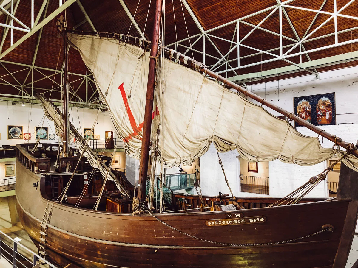 Replica ship in the Dias Museum in Mossel Bay South Africa