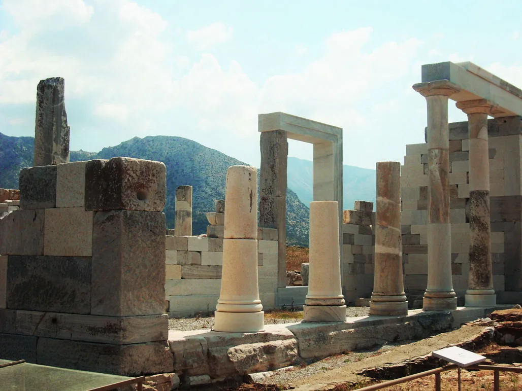 Pillars of Delos on Mykonos.