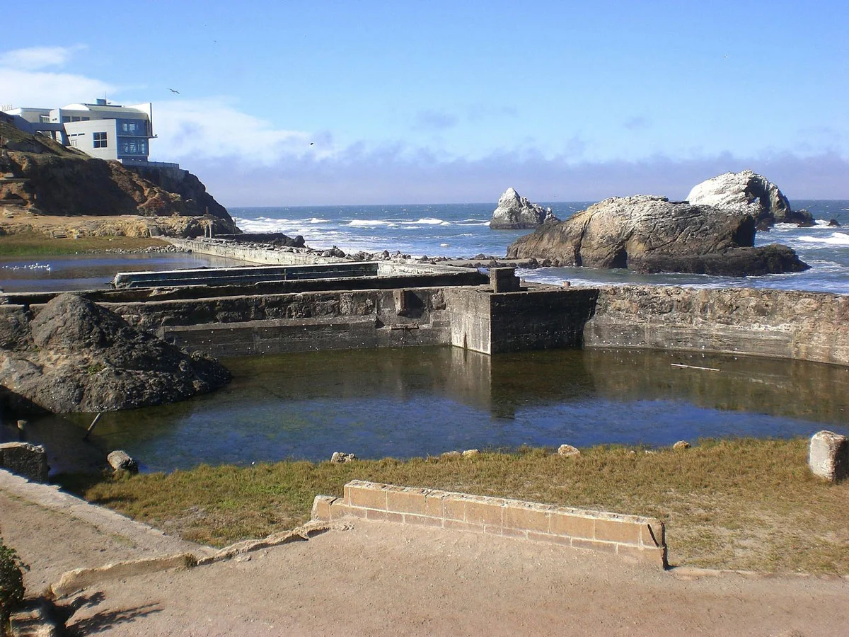 Rugged coastline and the ruins of Sutro Baths