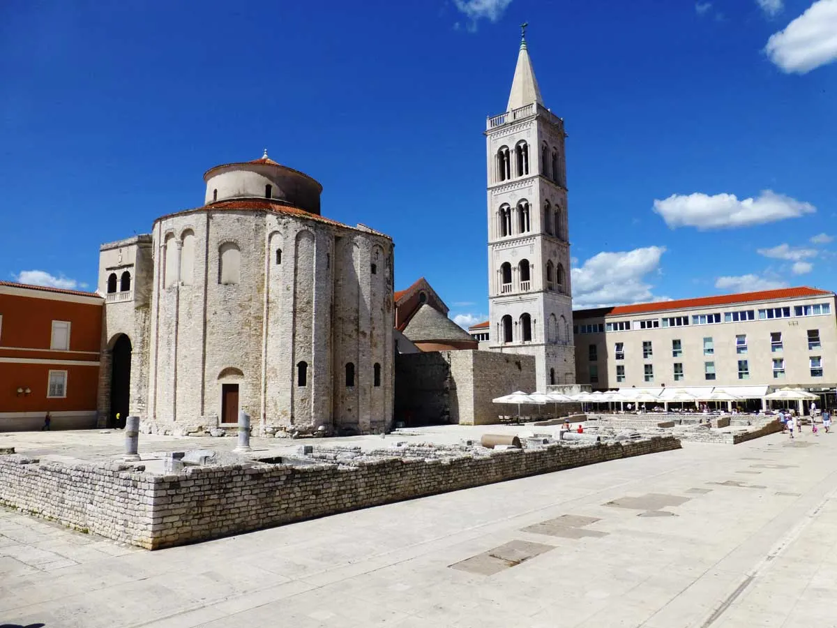 Ruins in the centre of old town Zadar.