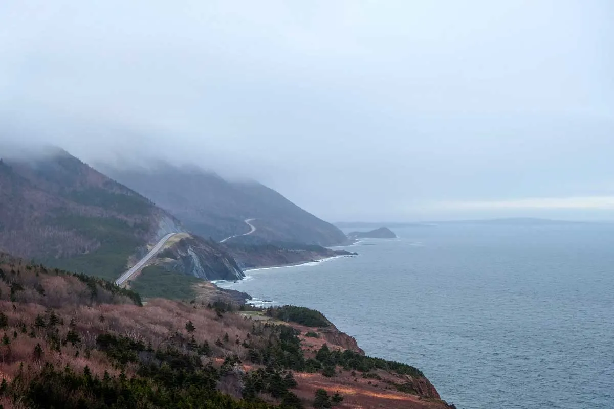 Hiking the Skyline trail at sunrise for a stunning view of Cape Breton and Atlantic Ocean