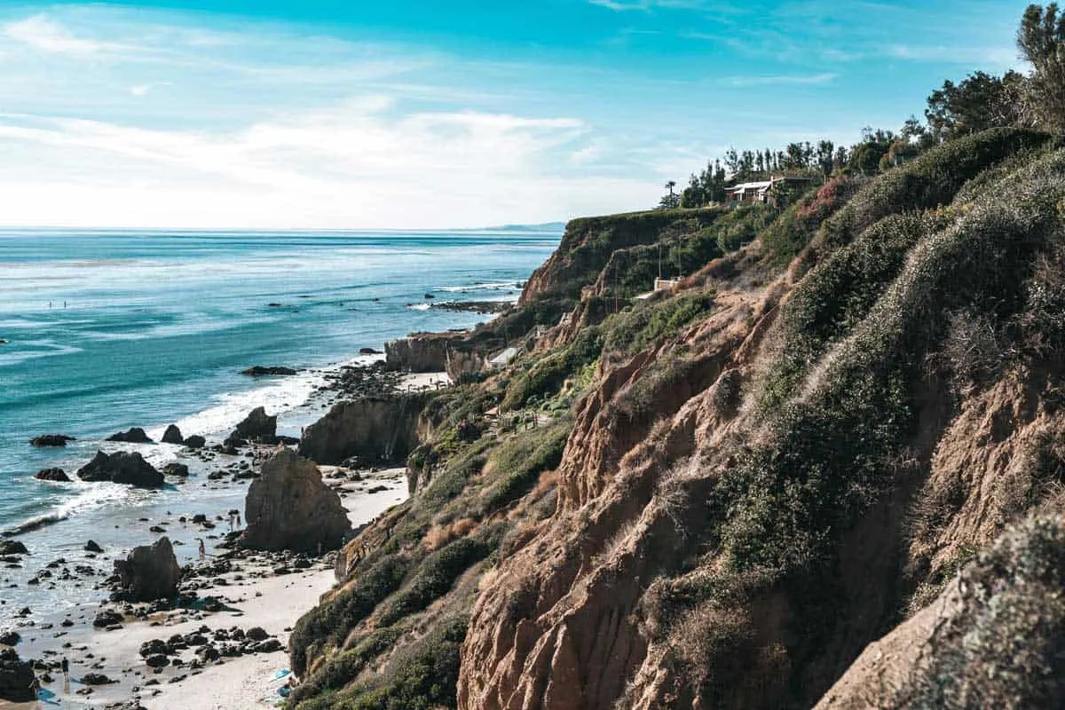 Coastal cliffs in Malibu.