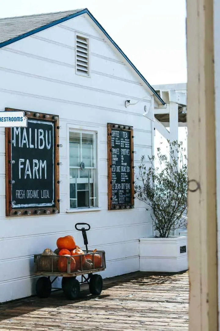 Buy your groceries from the Malibu Farm organic shop.