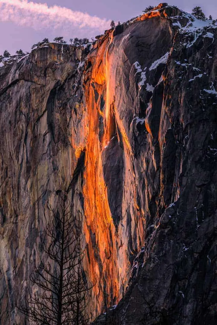 Fire Fall horse tail falls in Yosemite NP. 