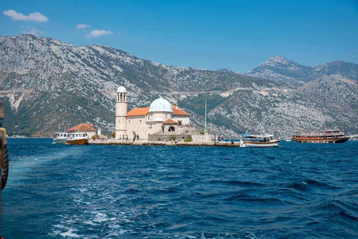 Our Lady of the Rocks island and church Montenegro.