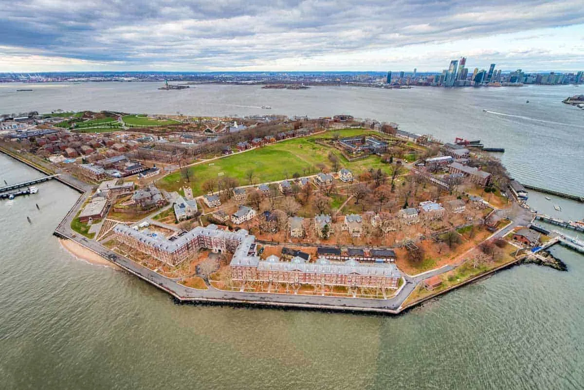 Aerial view of Governors Island New Jersey.