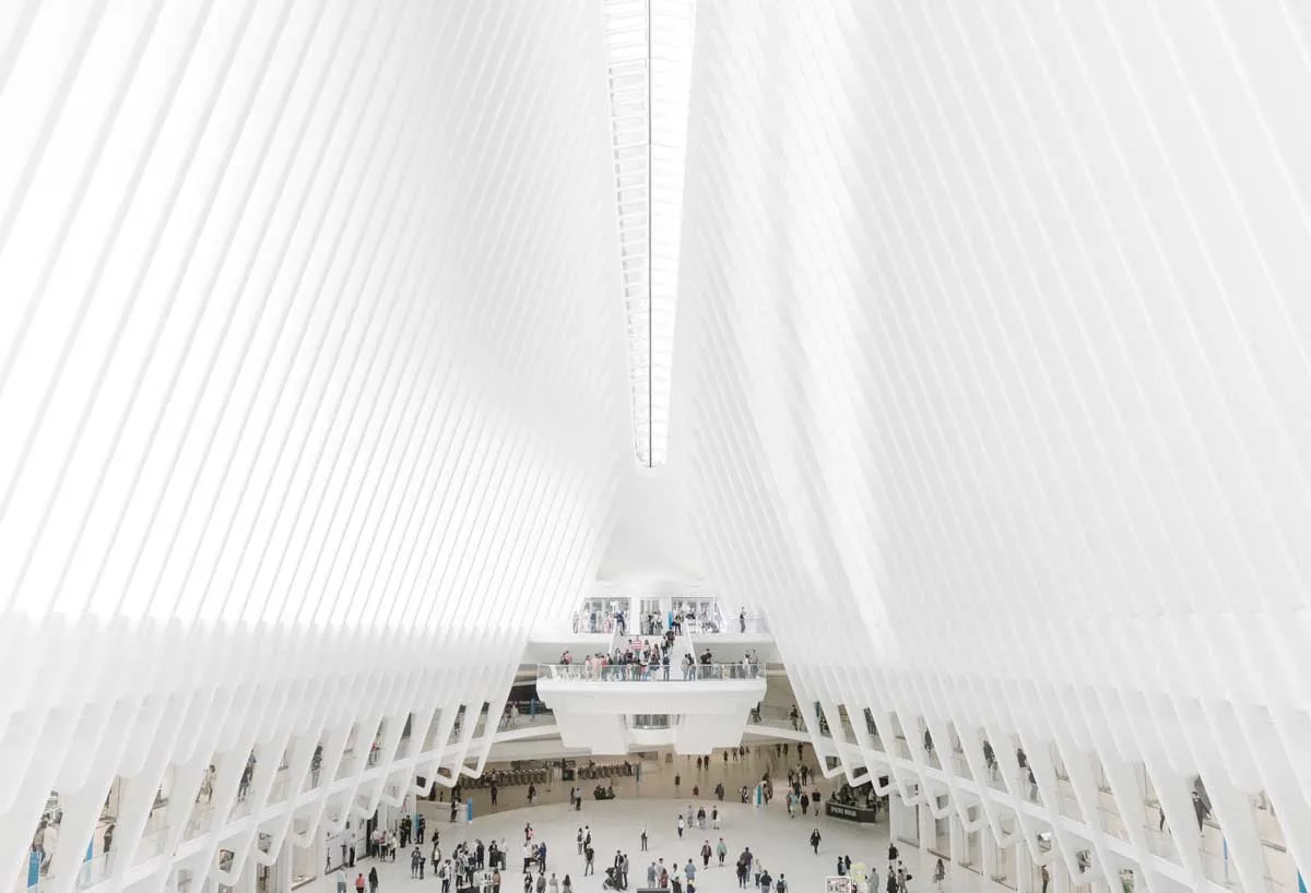 Stunning architecture of the Oculus building in New York. 