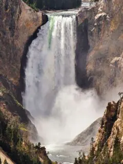 Waterfall views in Yellowstone National park.