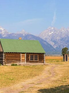 The Mormon houses on the prairie in Jackson Hole