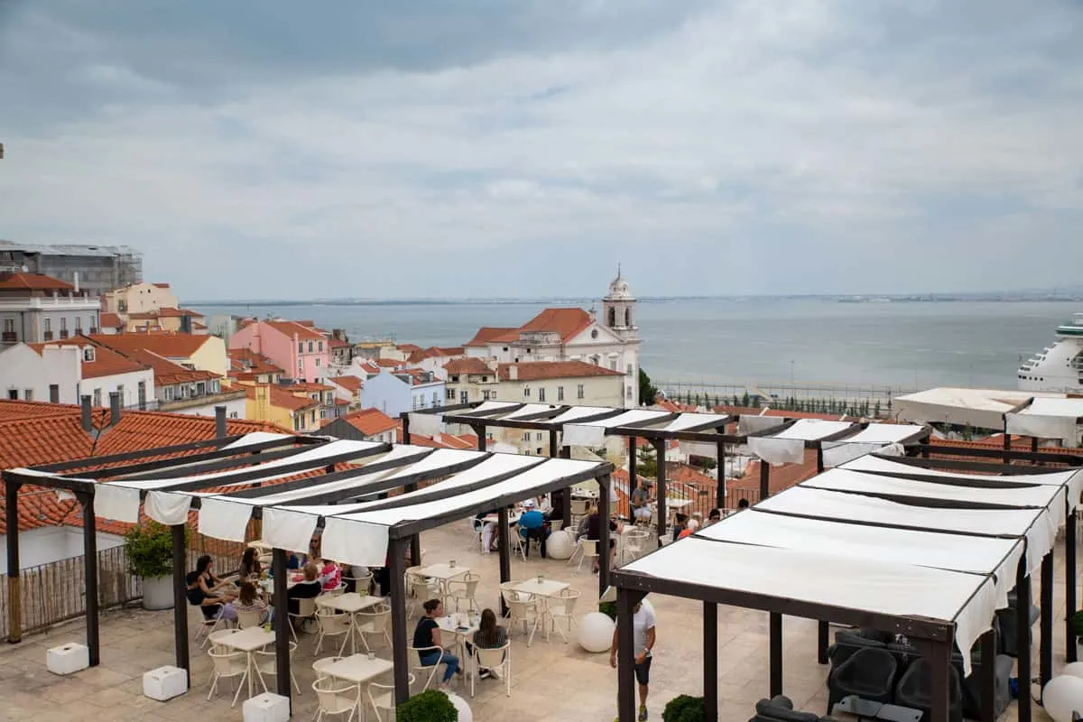 Views over Lisbon and the river. 