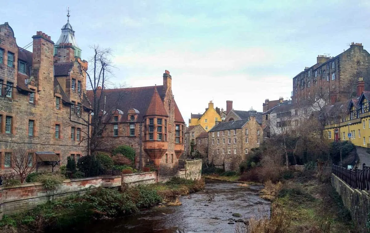 The old town of Dean Village in Edinburgh.