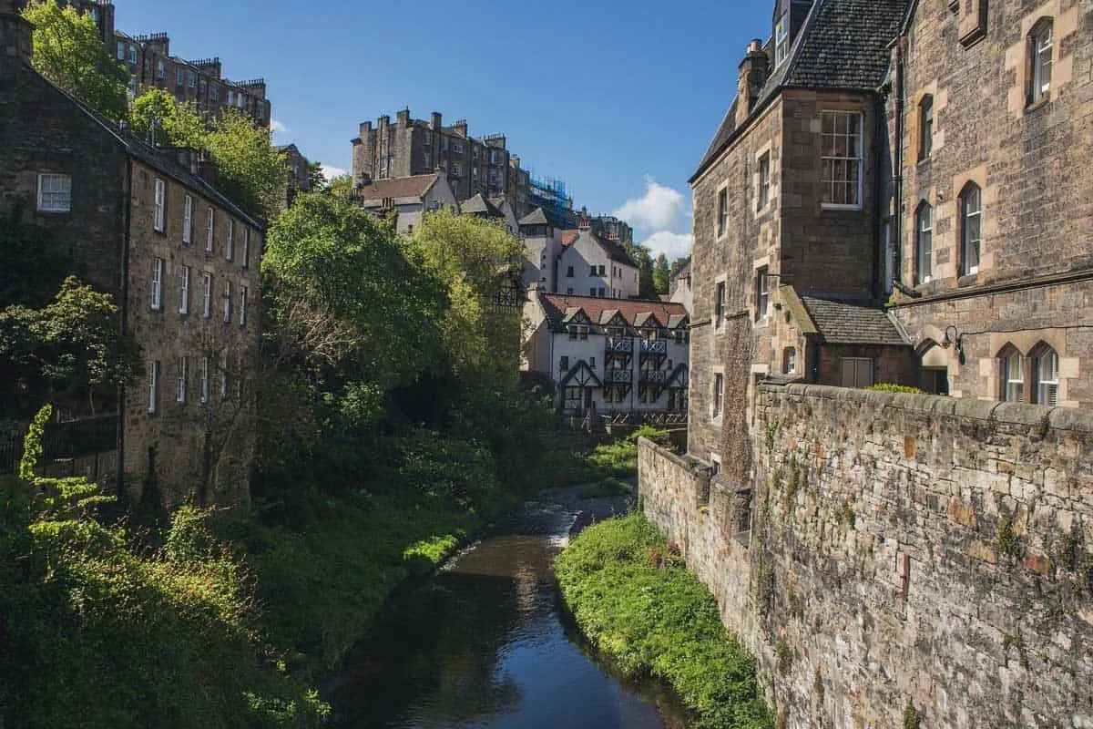 The quaint architecture of Dean Village in Edinburgh