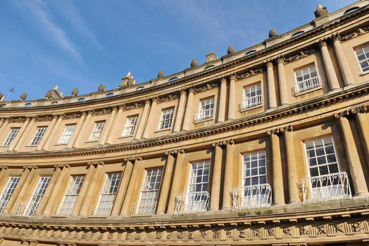 The Circus building in Bath England.