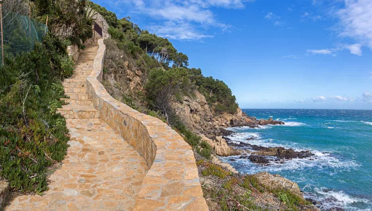Coastal walkway on the Catalan Coast in Spain.