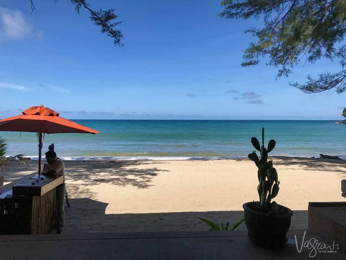 Looking out over the beach in Phuket Thailand. 