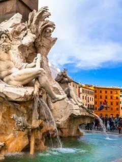 Fountains in Piazza Navona in Rome.
