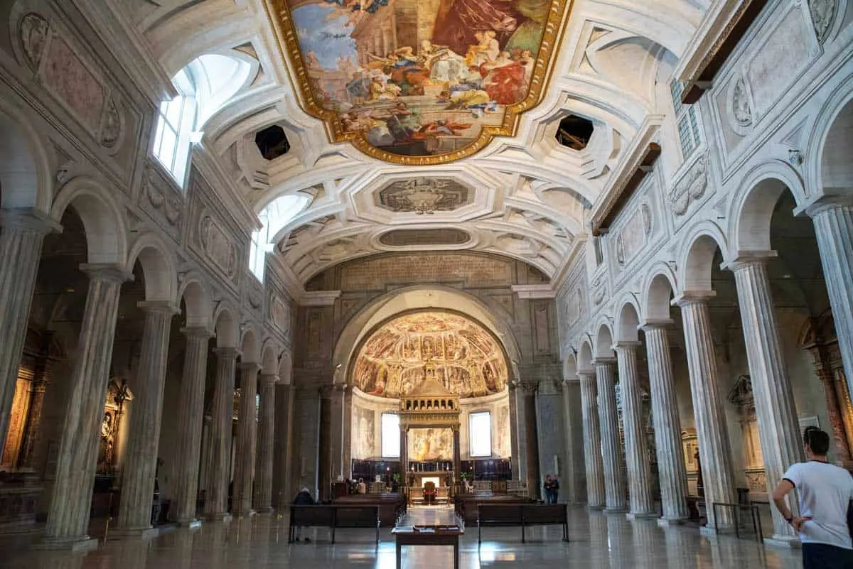 The interior of a church in Rome. 