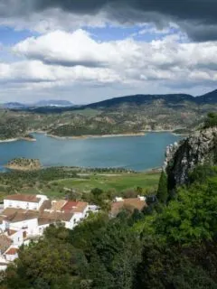View over lake from the White Villages in Spain.