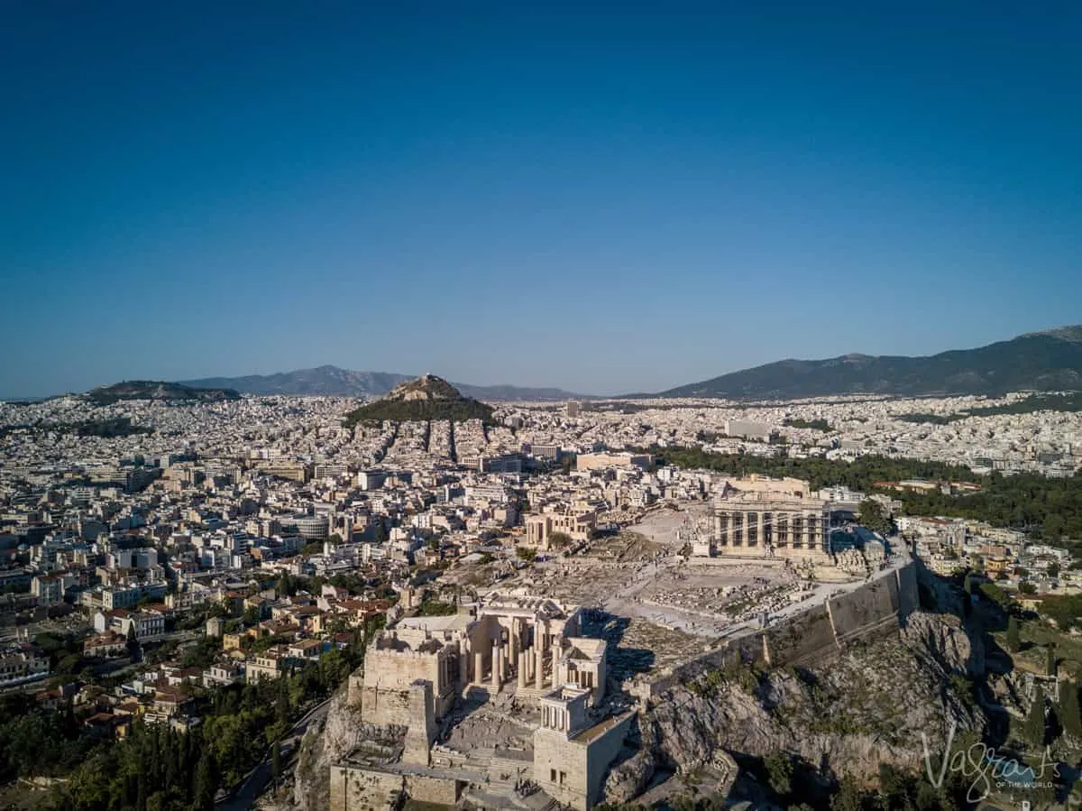 Aerial view of Athens Greece