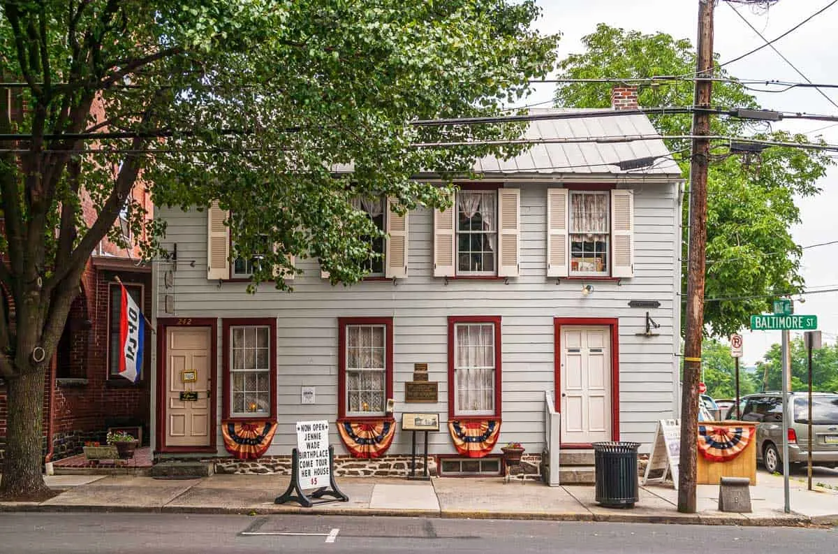 Historic city house in Gettysburg PA.