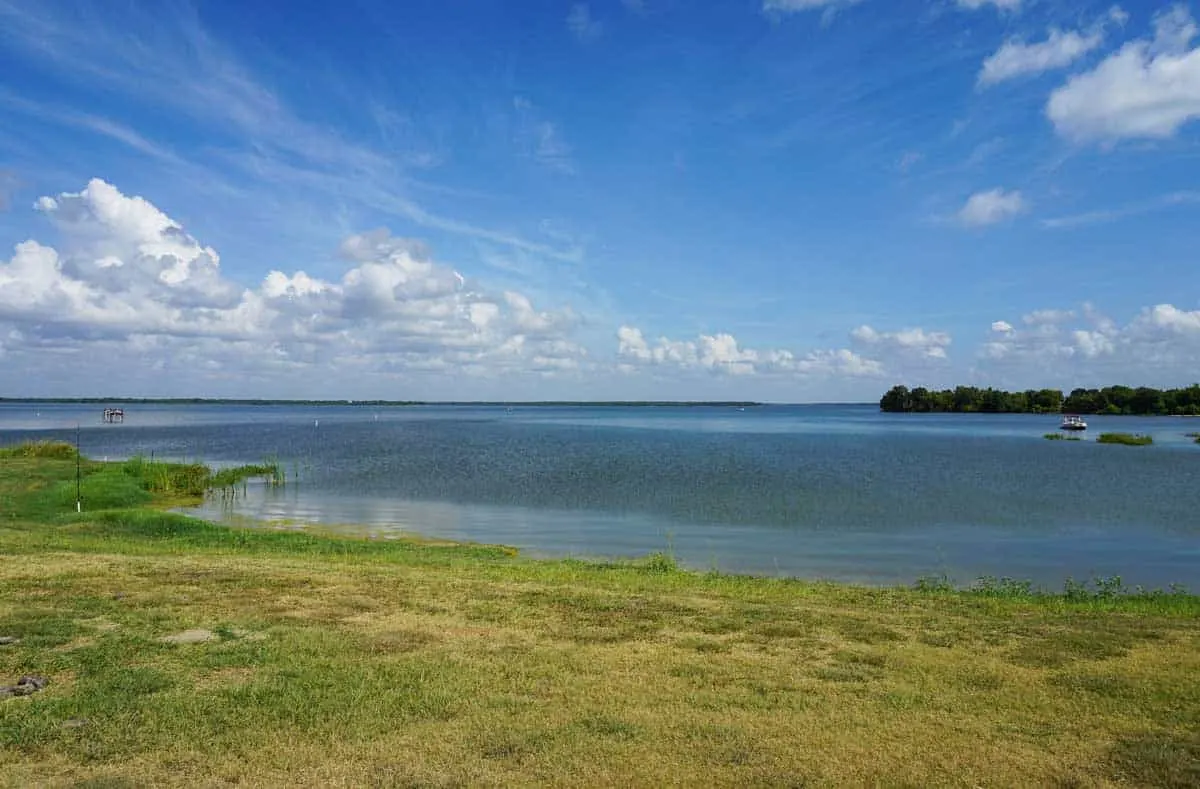 The shores of Lake Tawakoni in Texas. 