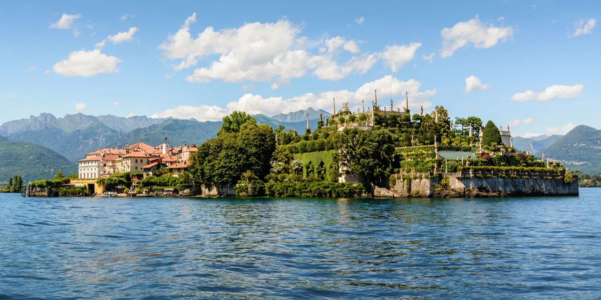 A palace backed by opulent gardens on an island in Lake Maggiore.