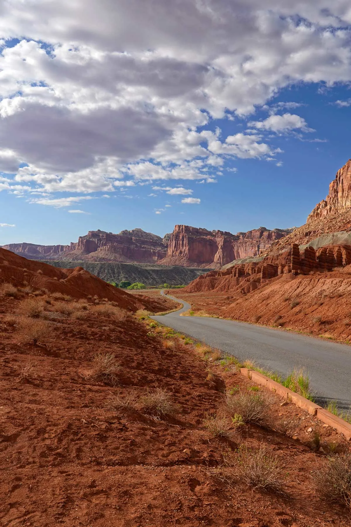 Road winding through Capitol Reef National Park.