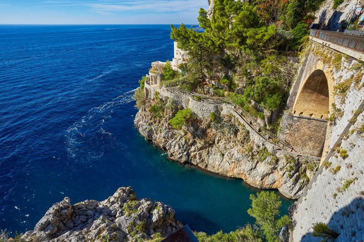 Views over the rugged Amalfi Coast and the ocean.