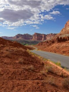 Road winding through Capitol Reef National Park.