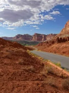 Road winding through Capitol Reef National Park.