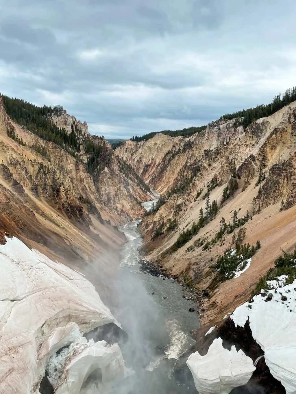 A gushing river through a gorge in Yellowstone.