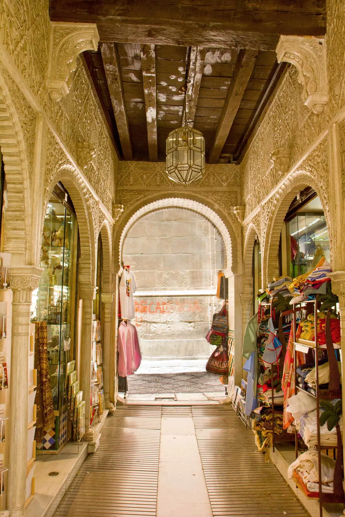 The old islamic style market place in Granada Spain.