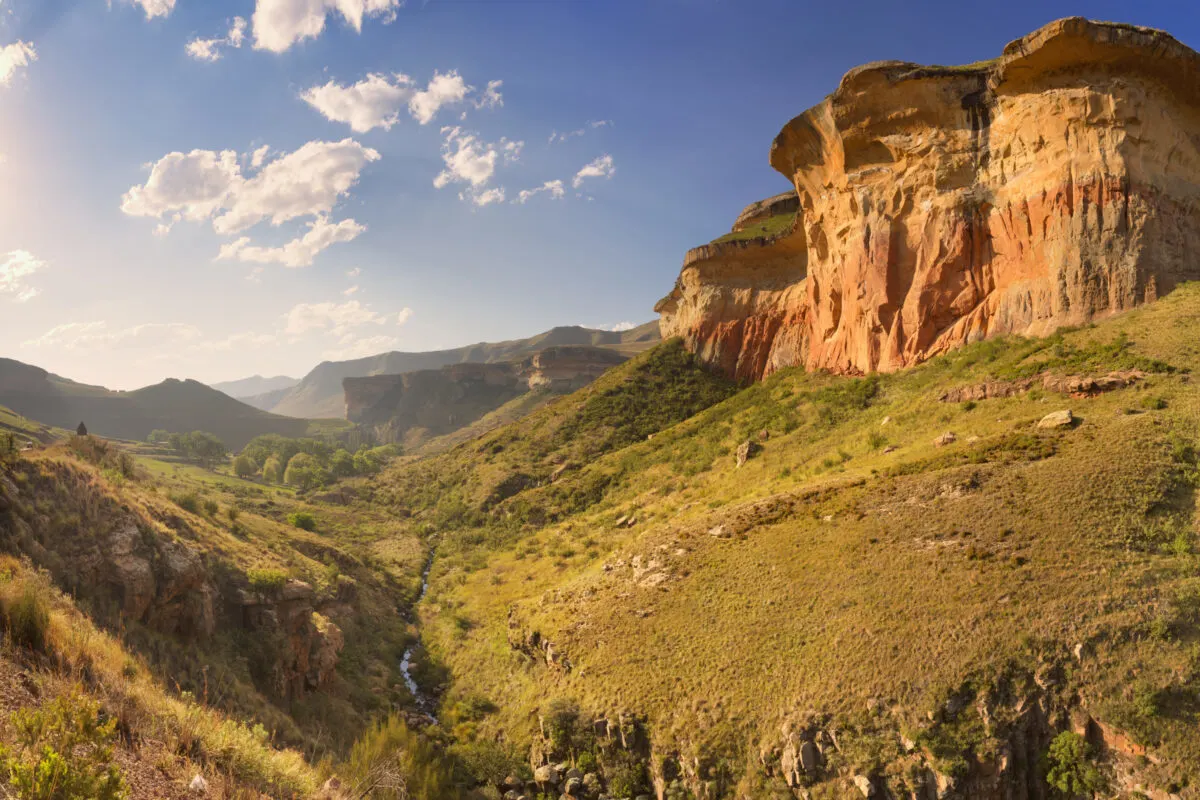 The Golden Gate Highlands National Park in South Africa photographed in late afternoon sunlight