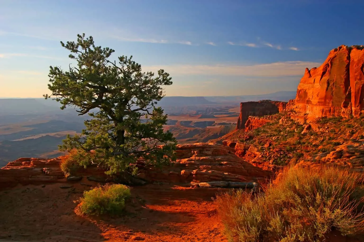 Sunrise over the canyons at Island in the Sky, Canyonlands National Park