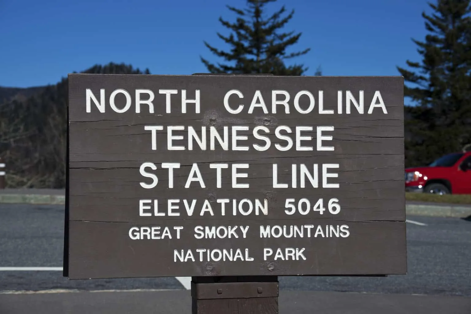 Winter view along the Tennessee and North Carolina state line in Great Smoky Mountains National Park