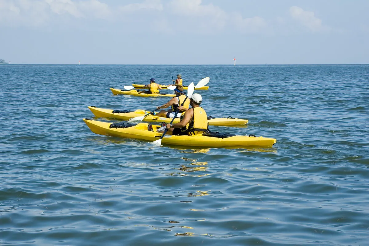 Kayaking on the Gulf of Mexico near Cedar Key, Florida