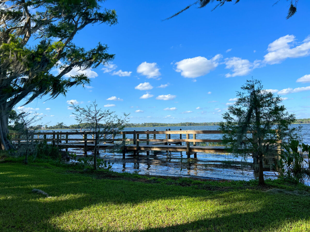View of the lake at Trimble Park in Mount Dora, Florida