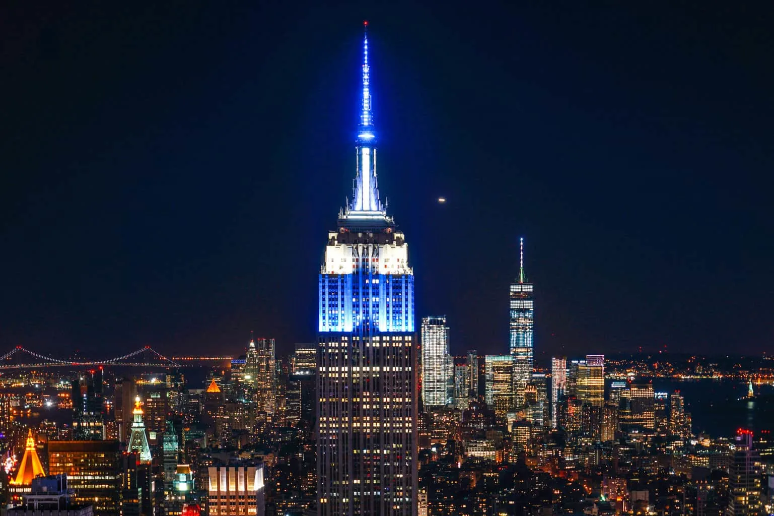 The view over New York City from the Top of the Rock observation deck