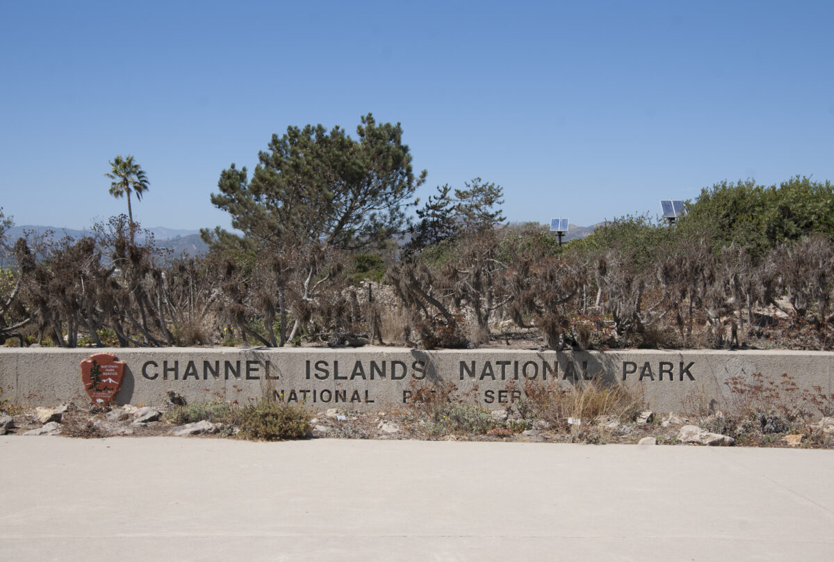 Sign of Channel Islands Natioanl Park sign on a sunny day in California