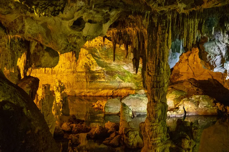 Interior view of the Neptune Cave known also as Grotte di Nettuno at the Capo Caccia cape
