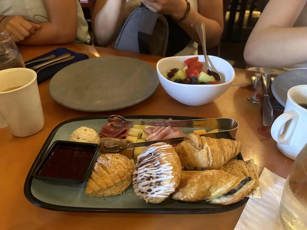 Pastries and fruit plate