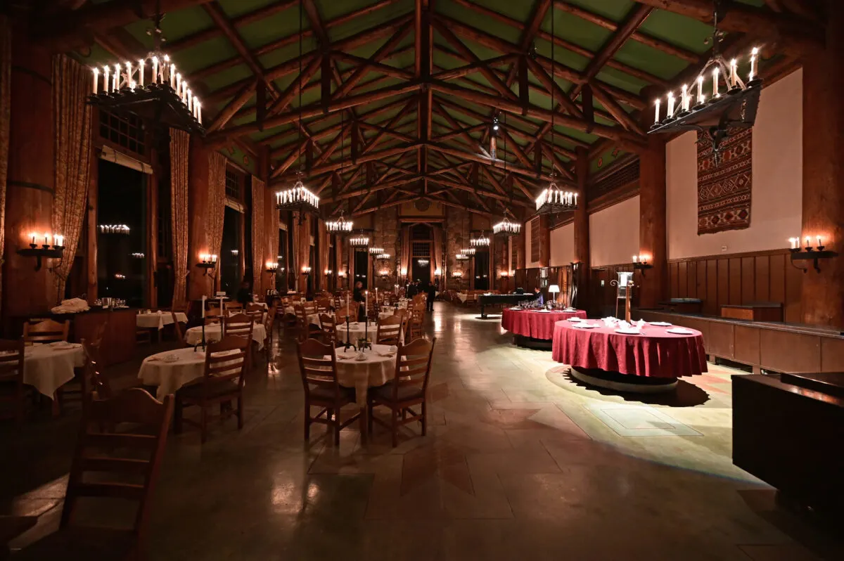large indoor dining room at a fancy restaurant