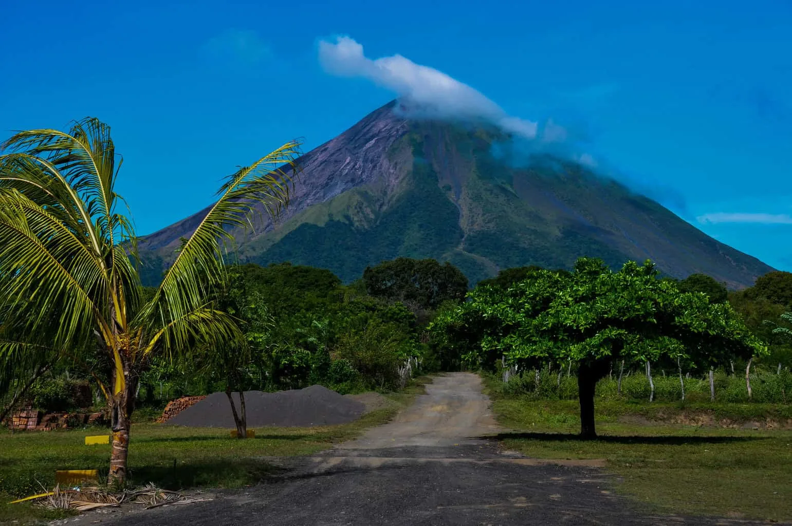 Ometepe Island rising from Lake Nicaragua with its twin volcanoes